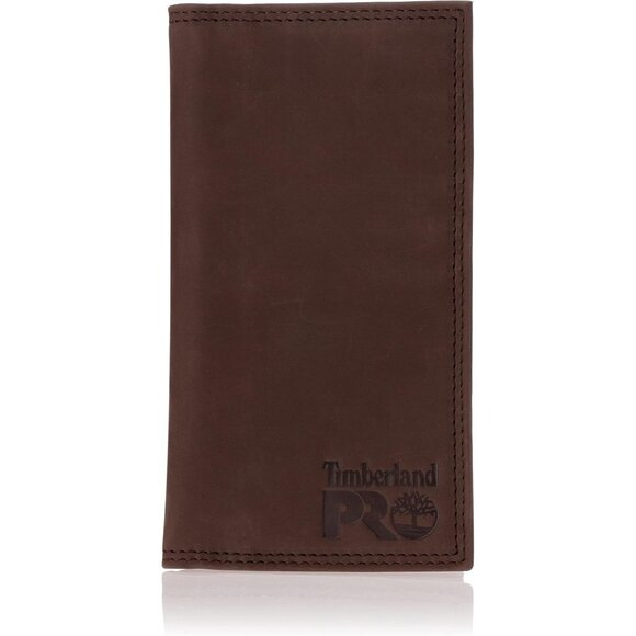✨Men's Brown Timberland Pro Smooth Leather Long Bifold Rodeo Slim fold Wallet - Picture 1 of 4